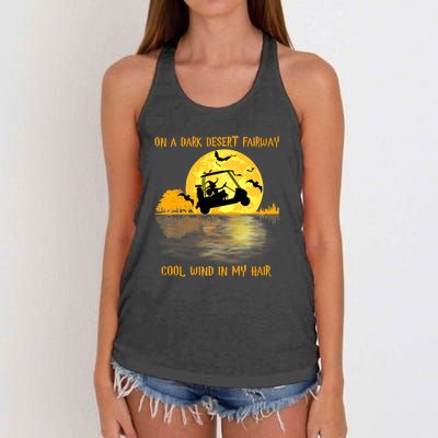 On A Dark Desert Fairway Golf Witch Cool Wind In My Hair Women's Knotted Racerback Tank