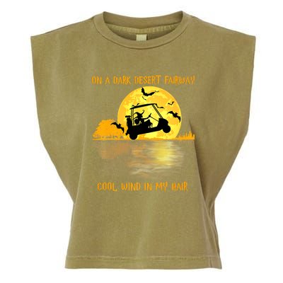 On A Dark Desert Fairway Golf Witch Cool Wind In My Hair Garment-Dyed Women's Muscle Tee