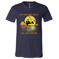 On A Dark Desert Fairway Golf Witch Cool Wind In My Hair V-Neck T-Shirt