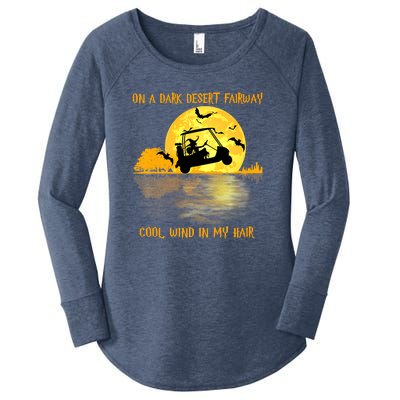 On A Dark Desert Fairway Golf Witch Cool Wind In My Hair Women's Perfect Tri Tunic Long Sleeve Shirt