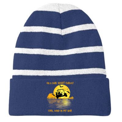 On A Dark Desert Fairway Golf Witch Cool Wind In My Hair Striped Beanie with Solid Band