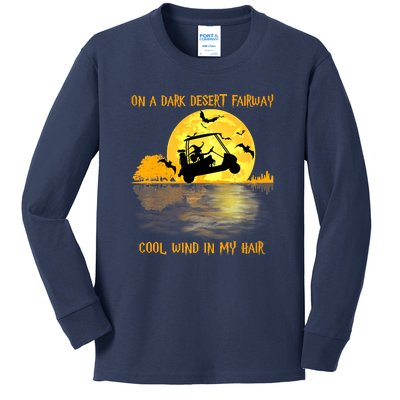 On A Dark Desert Fairway Golf Witch Cool Wind In My Hair Kids Long Sleeve Shirt