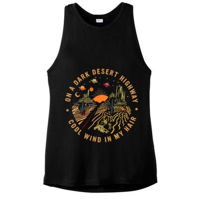 On A Dark Desert Highway Adventure Ladies PosiCharge Tri-Blend Wicking Tank