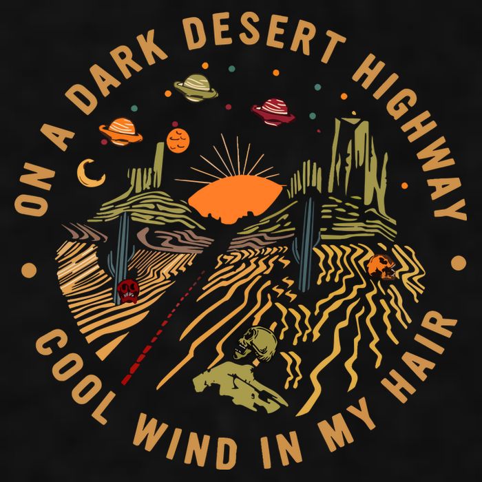 On A Dark Desert Highway Adventure Ladies PosiCharge Tri-Blend Wicking Tank