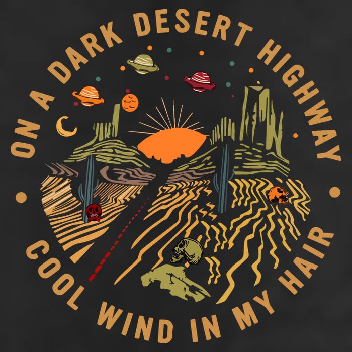 On A Dark Desert Highway Adventure Garment-Dyed Fleece Hoodie