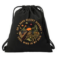 On A Dark Desert Highway Adventure Drawstring Bag