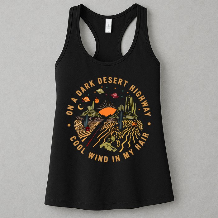 On A Dark Desert Highway Adventure Womens Tank Top