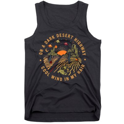 On A Dark Desert Highway Adventure Tank Top