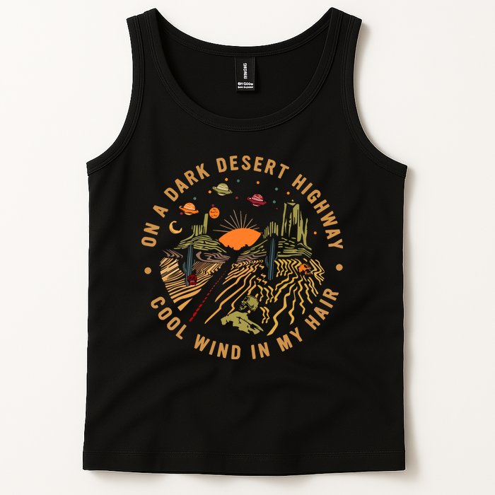 On A Dark Desert Highway Adventure Tank Top