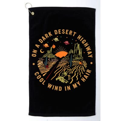 On A Dark Desert Highway Adventure Golf Towel