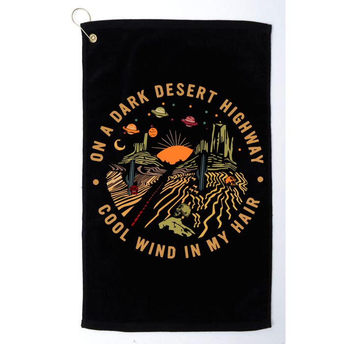 On A Dark Desert Highway Adventure Golf Towel