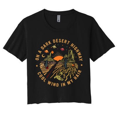 On A Dark Desert Highway Adventure Crop Top
