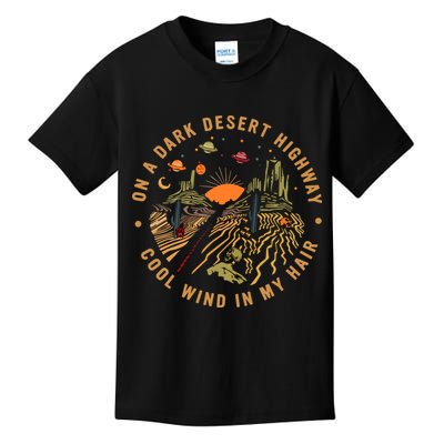 On A Dark Desert Highway Adventure Kids T-Shirt