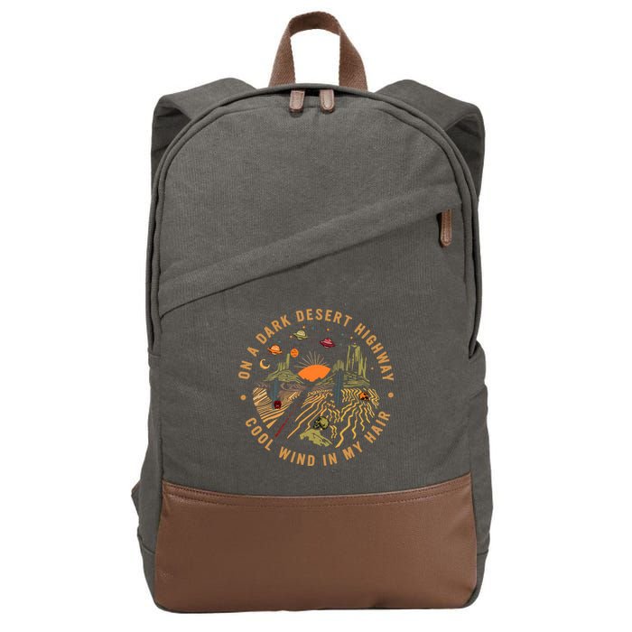 On A Dark Desert Highway Adventure Cotton Canvas Backpack
