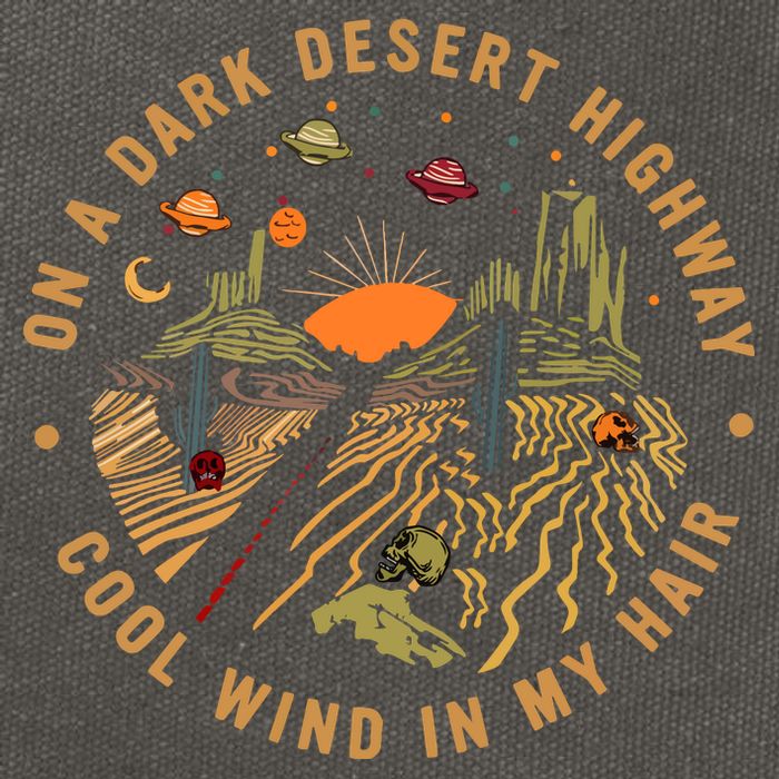 On A Dark Desert Highway Adventure Cotton Canvas Backpack