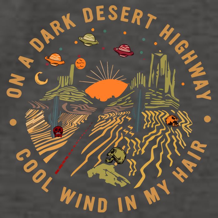 On A Dark Desert Highway Adventure Vector Backpack