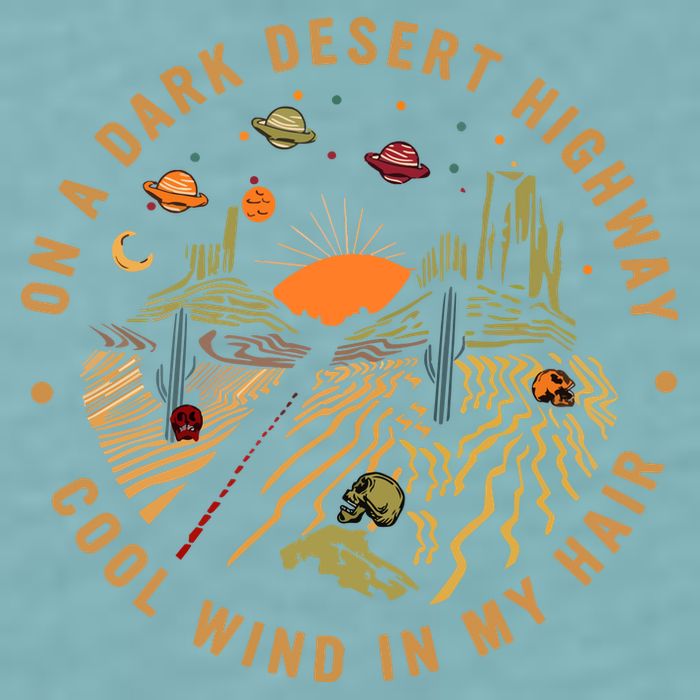 On A Dark Desert Highway Adventure Sueded Cloud Jersey T-Shirt