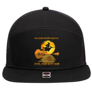 On A Dark Desert Highway Cool Wind In My Hair Witch Halloween 7 Panel Mesh Trucker Snapback Hat