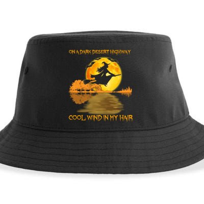 On A Dark Desert Highway Cool Wind In My Hair Witch Halloween Sustainable Bucket Hat