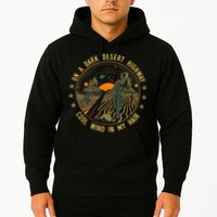 On A Dark Desert Highway Cool Wind In Retro Hoodie