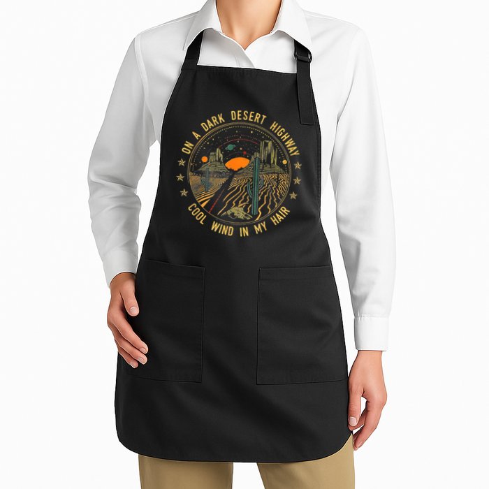 On A Dark Desert Highway Cool Wind In Retro Full-Length Apron With Pockets