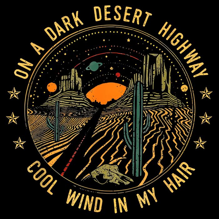 On A Dark Desert Highway Cool Wind In Retro Full-Length Apron With Pockets