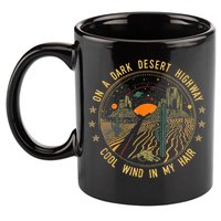 On A Dark Desert Highway Cool Wind In Retro 11oz C Handle Ceramic Mug
