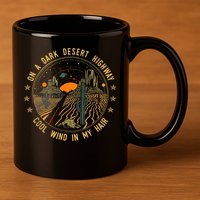 On A Dark Desert Highway Cool Wind In Retro 11oz C Handle Ceramic Mug