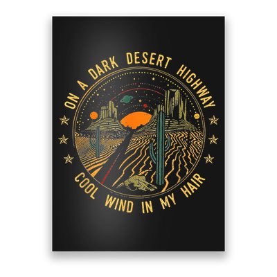 On A Dark Desert Highway Cool Wind In Retro Poster