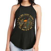 On A Dark Desert Highway Cool Wind In Retro Women's Perfect Tri Rocker Tank