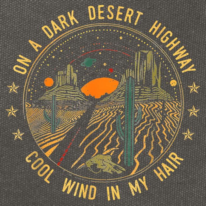 On A Dark Desert Highway Cool Wind In Retro Cotton Canvas Backpack