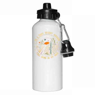 On A Dark Desert Highway Cool Wind In Retro Aluminum Water Bottle