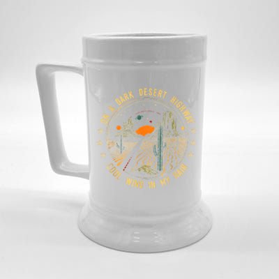 On A Dark Desert Highway Cool Wind In Retro Beer Stein