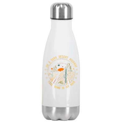 On A Dark Desert Highway Cool Wind In Retro Stainless Steel Insulated Water Bottle