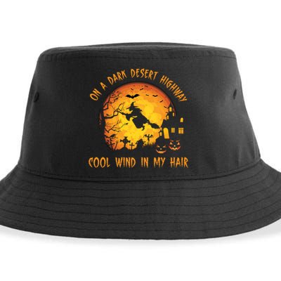 On A Dark Desert Highway Cool Wind In My Hair Funny Halloween Sustainable Bucket Hat