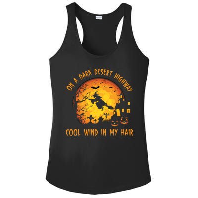 On A Dark Desert Highway Cool Wind In My Hair Funny Halloween Ladies PosiCharge Competitor Racerback Tank