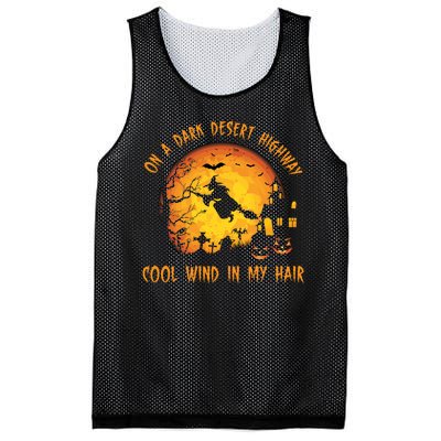 On A Dark Desert Highway Cool Wind In My Hair Funny Halloween Mesh Reversible Basketball Jersey Tank