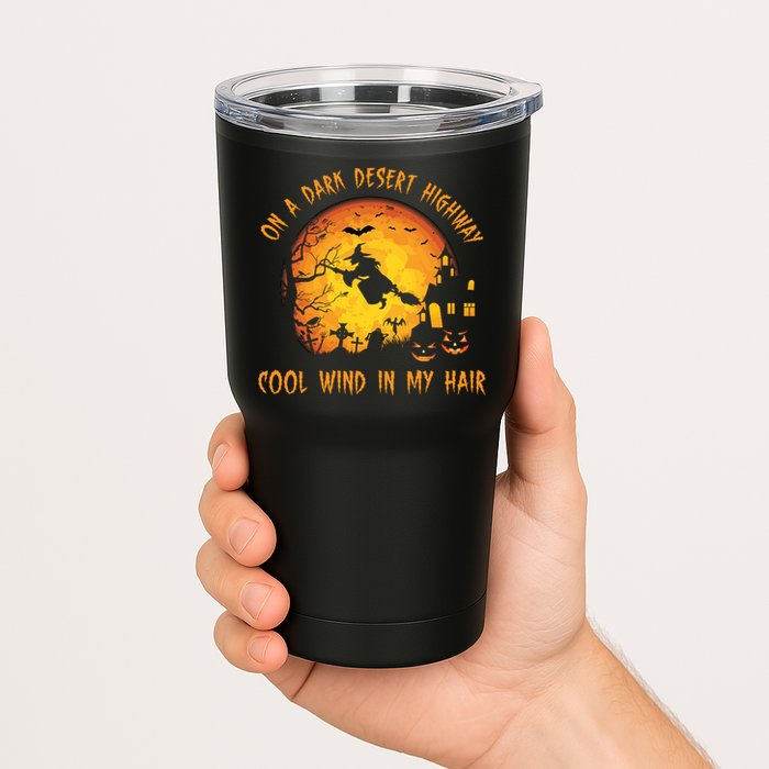 On A Dark Desert Highway Cool Wind In My Hair Funny Halloween Tumbler