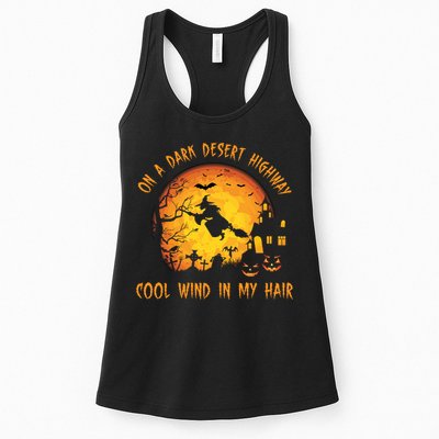 On A Dark Desert Highway Cool Wind In My Hair Funny Halloween Womens Tank Top