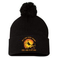 On A Dark Desert Highway Cool Wind In My Hair Funny Halloween Pom Pom 12in Knit Beanie
