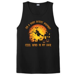 On A Dark Desert Highway Cool Wind In My Hair Funny Halloween PosiCharge Competitor Tank