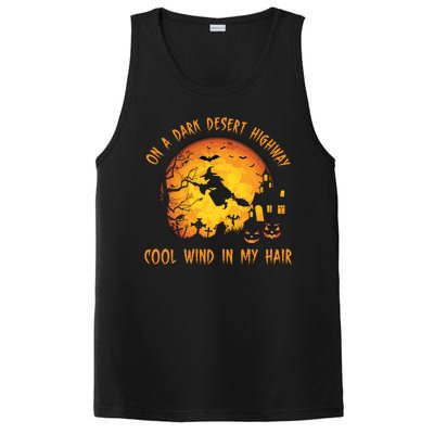 On A Dark Desert Highway Cool Wind In My Hair Funny Halloween PosiCharge Competitor Tank