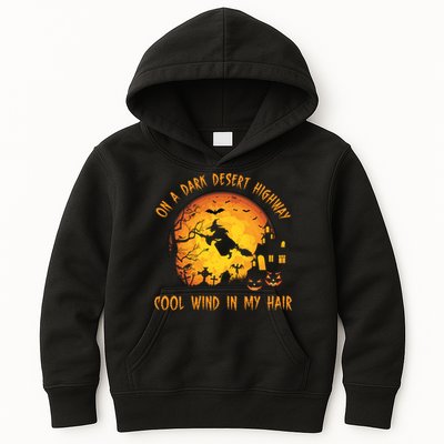 On A Dark Desert Highway Cool Wind In My Hair Funny Halloween Kids Hoodie