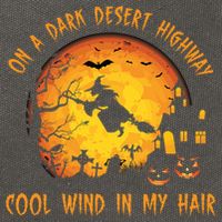 On A Dark Desert Highway Cool Wind In My Hair Funny Halloween Cotton Canvas Backpack