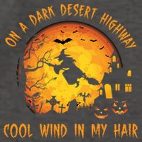 On A Dark Desert Highway Cool Wind In My Hair Funny Halloween Vector Backpack