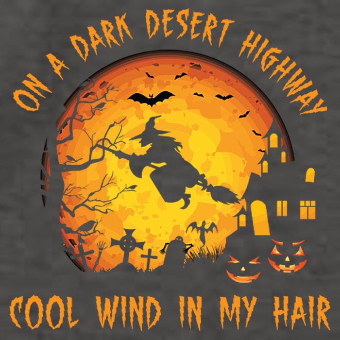 On A Dark Desert Highway Cool Wind In My Hair Funny Halloween Vector Backpack
