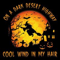 On A Dark Desert Highway Cool Wind In My Hair Witch Drawstring Bag