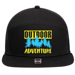 Outdoor Adventure Enthusiast Graphic 7 Panel Mesh Trucker Snapback Hat