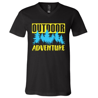 Outdoor Adventure Enthusiast Graphic V-Neck T-Shirt