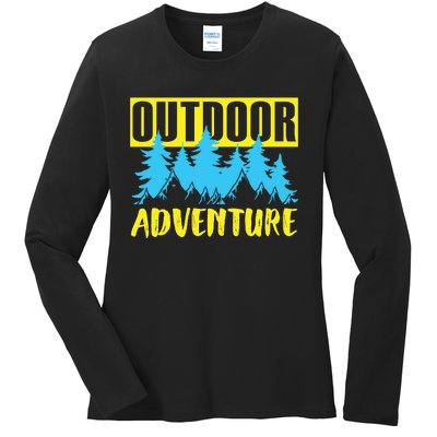 Outdoor Adventure Enthusiast Graphic Ladies Long Sleeve Shirt